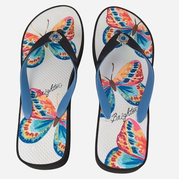 Brighton Flit Butterfly Platform Flip Flop Sandals Multicolor l Size 9 - Picture 7 of 8